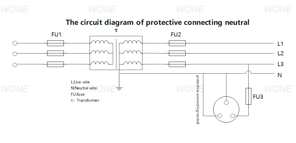 The circuit diagram of protective connecting neutral