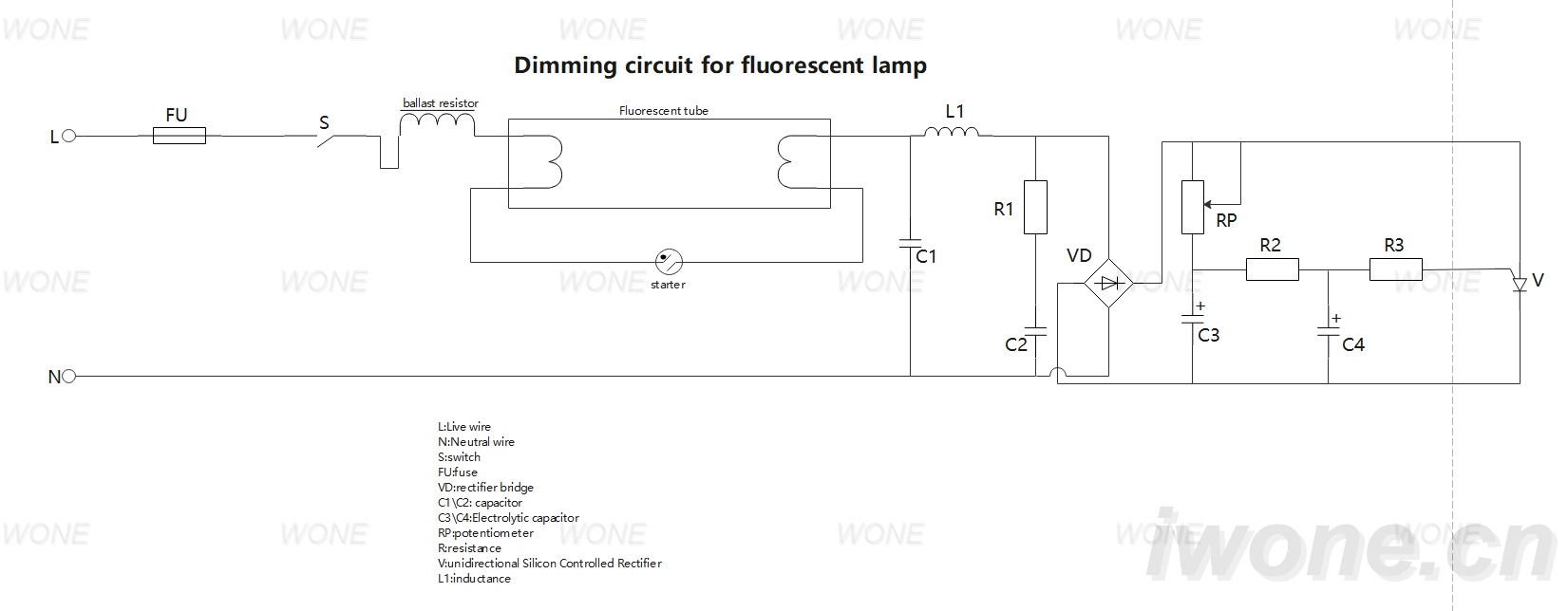 Dimming circuit for fluorescent lamp