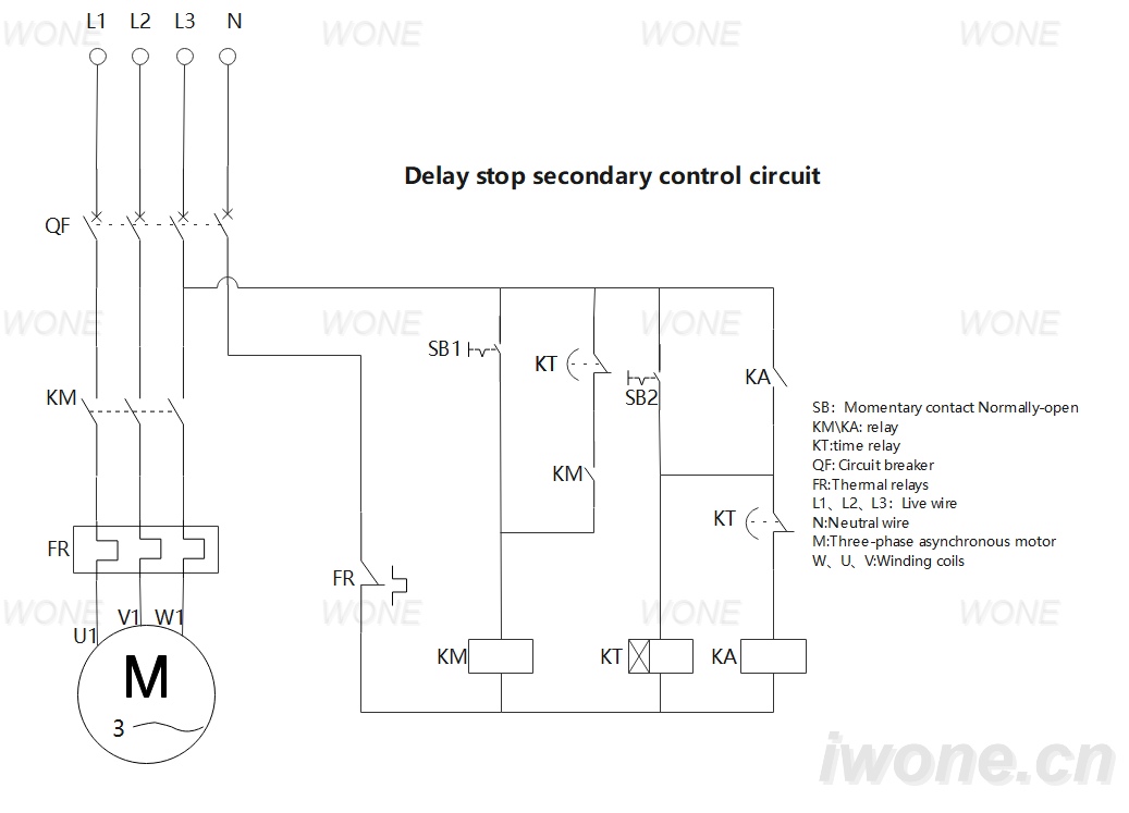 Delay stop secondary control circuit