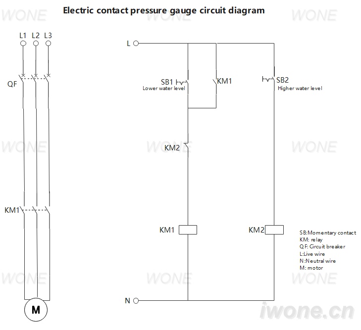 Electric contact pressure gauge circuit diagram