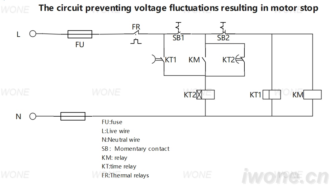 The circuit preventing voltage fluctuations resulting in motor stop