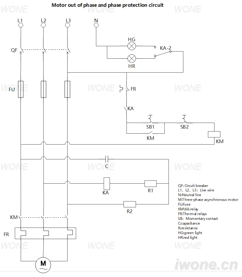 Motor phase dislocation and phase lose protection circuit