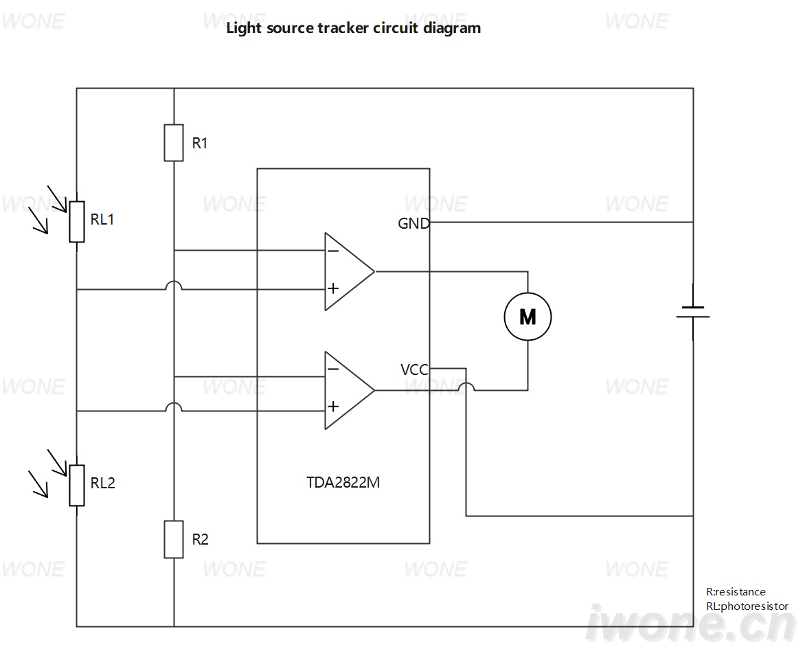 Light source tracker circuit diagram