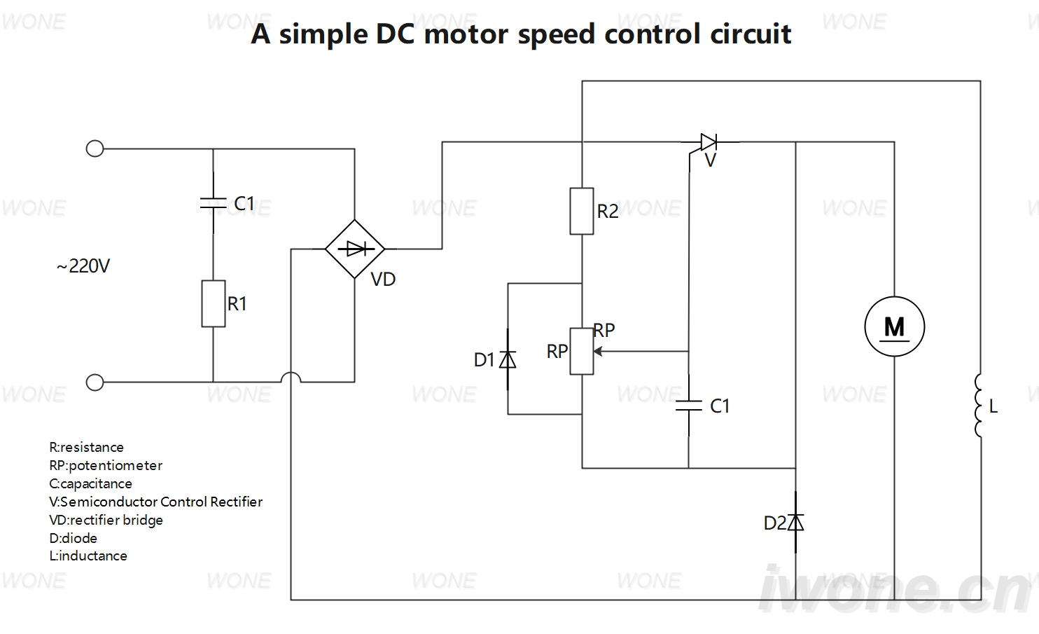 a simple DC motor speed control circuit