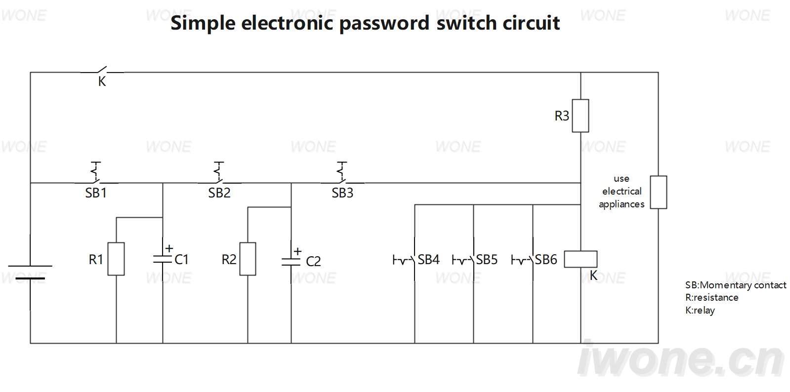 Simple electronic password switch circuit