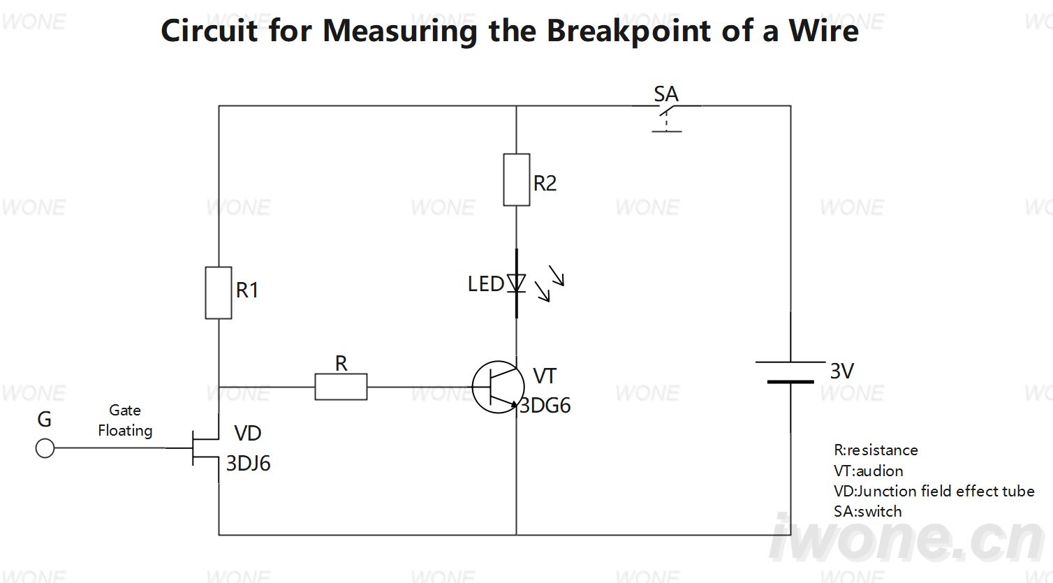 Circuit for Measuring the Breakpoint of a Wire