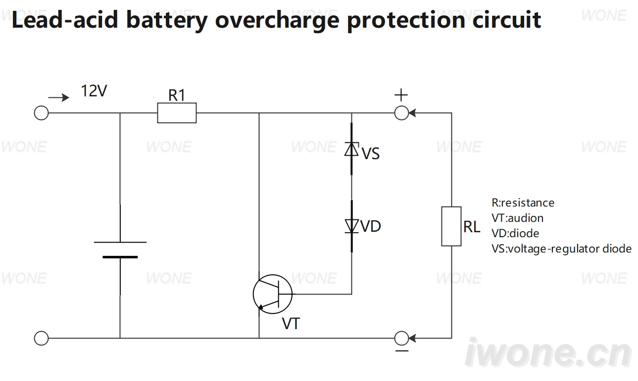 Lead-acid battery overcharge protection circuit