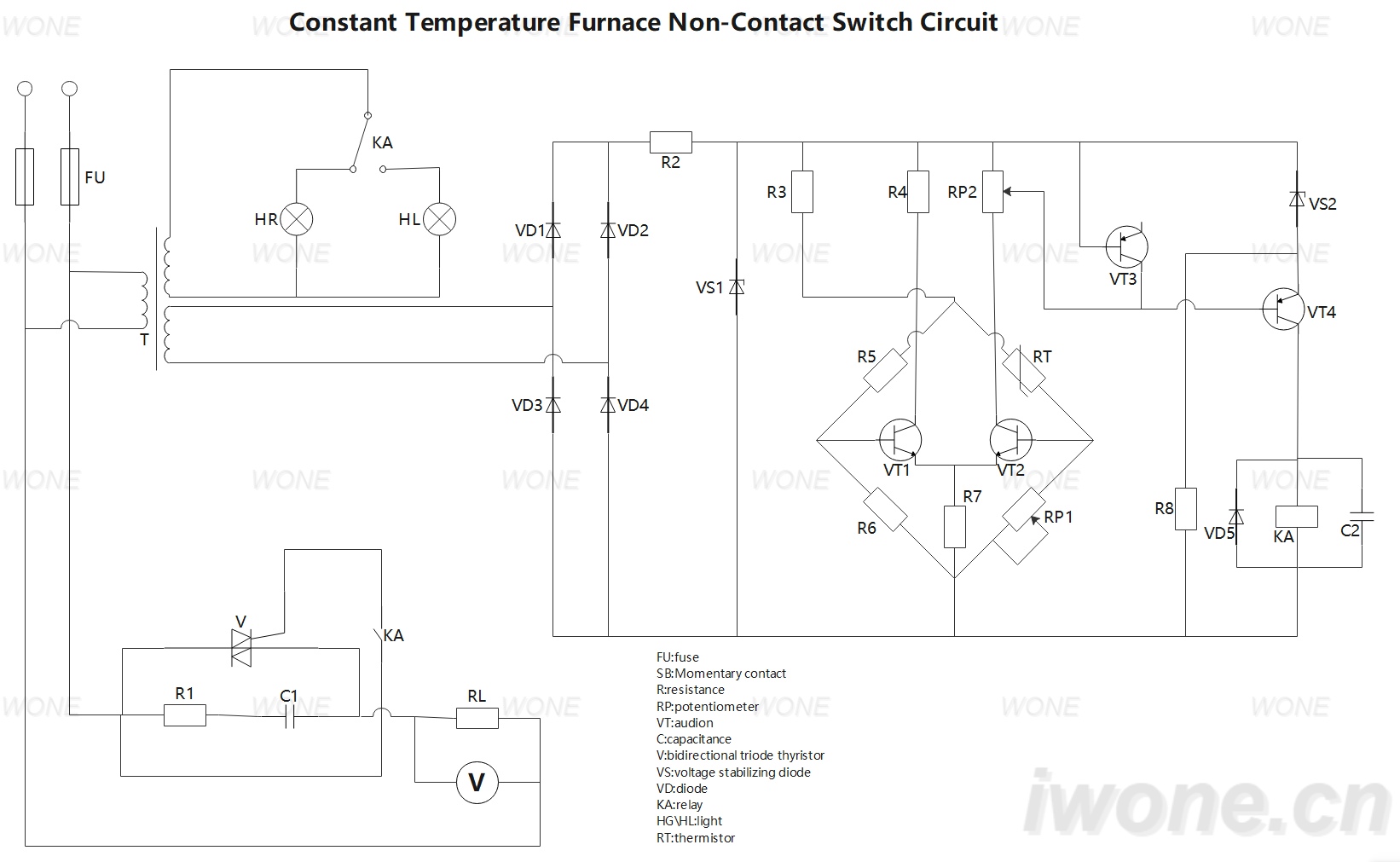 Constant Temperature Furnace Non-Contact Switch Circuit