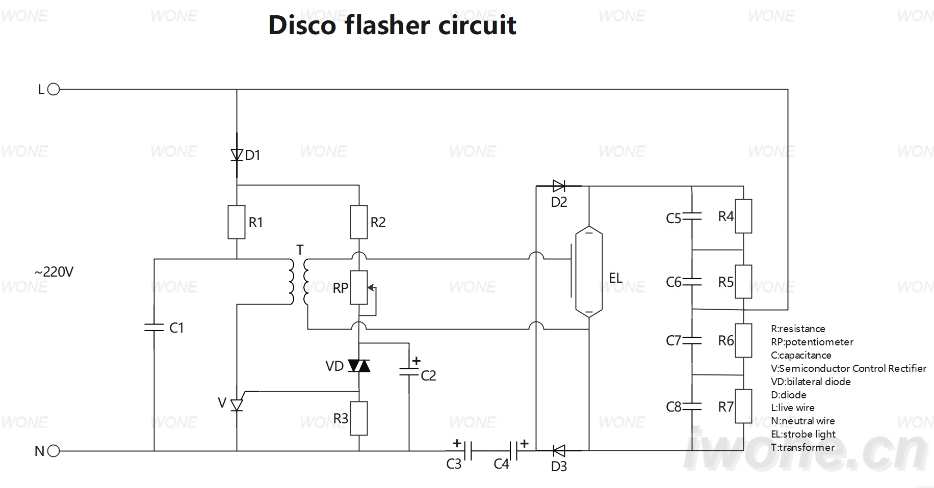 Disco flasher circuit