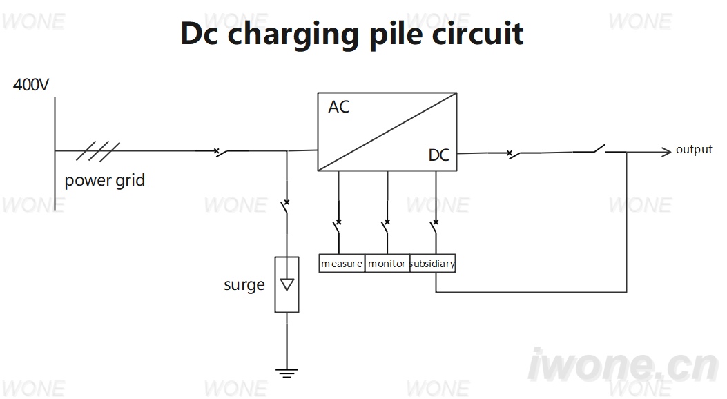 Dc charging pile circuit