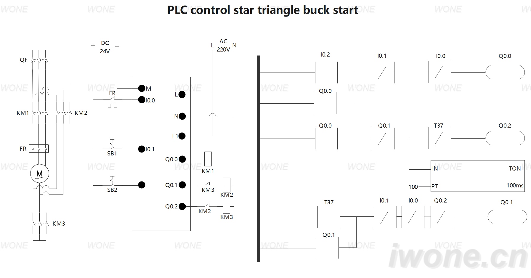 PLC control star triangle buck start