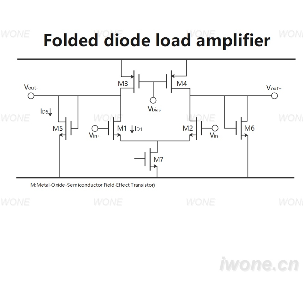 Folded diode load amplifier