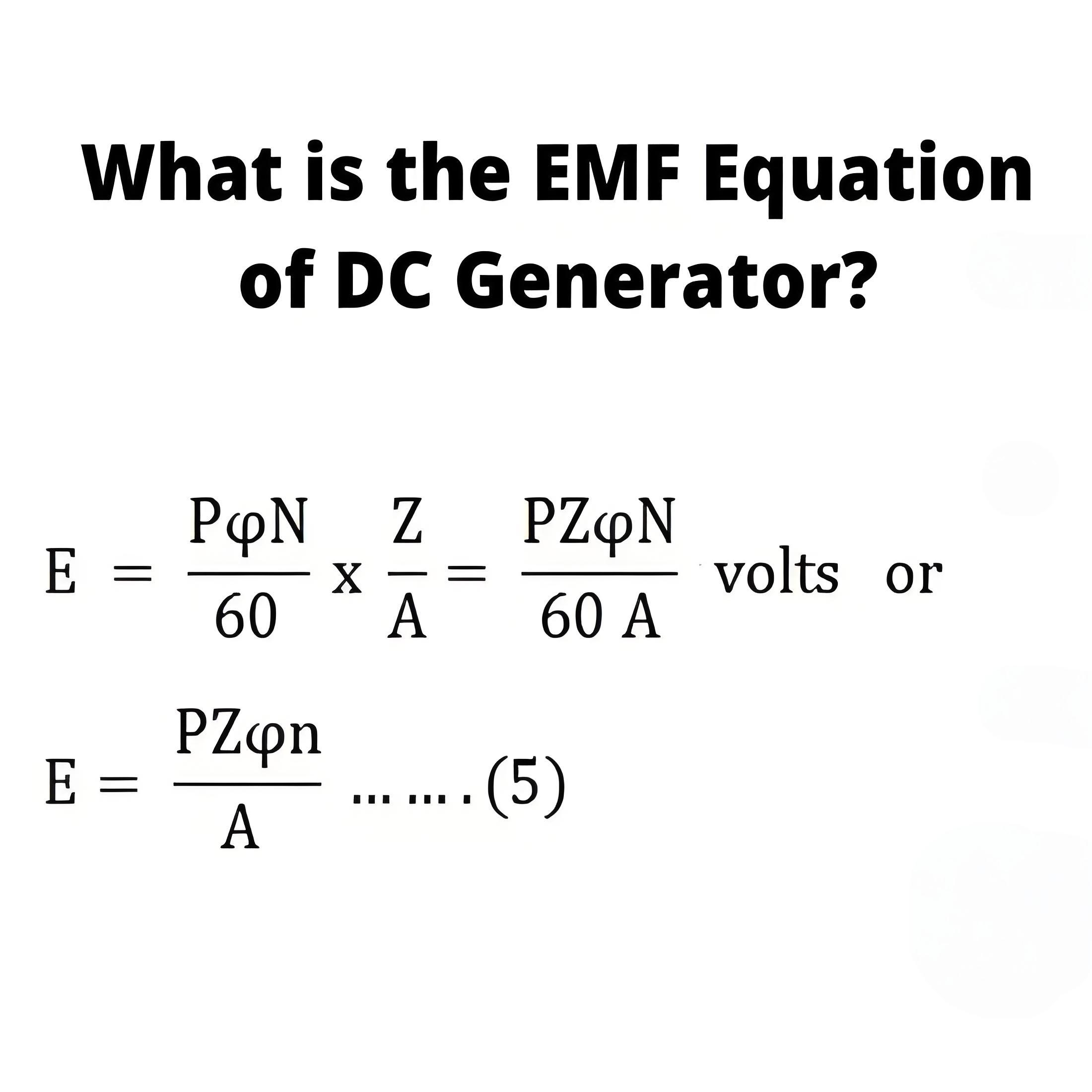 What is the EMF Equation of DC Generator?