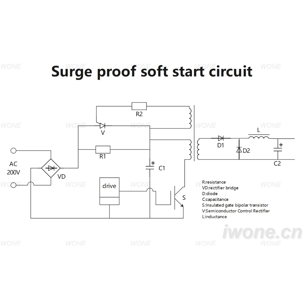 Surge proof soft start circuit