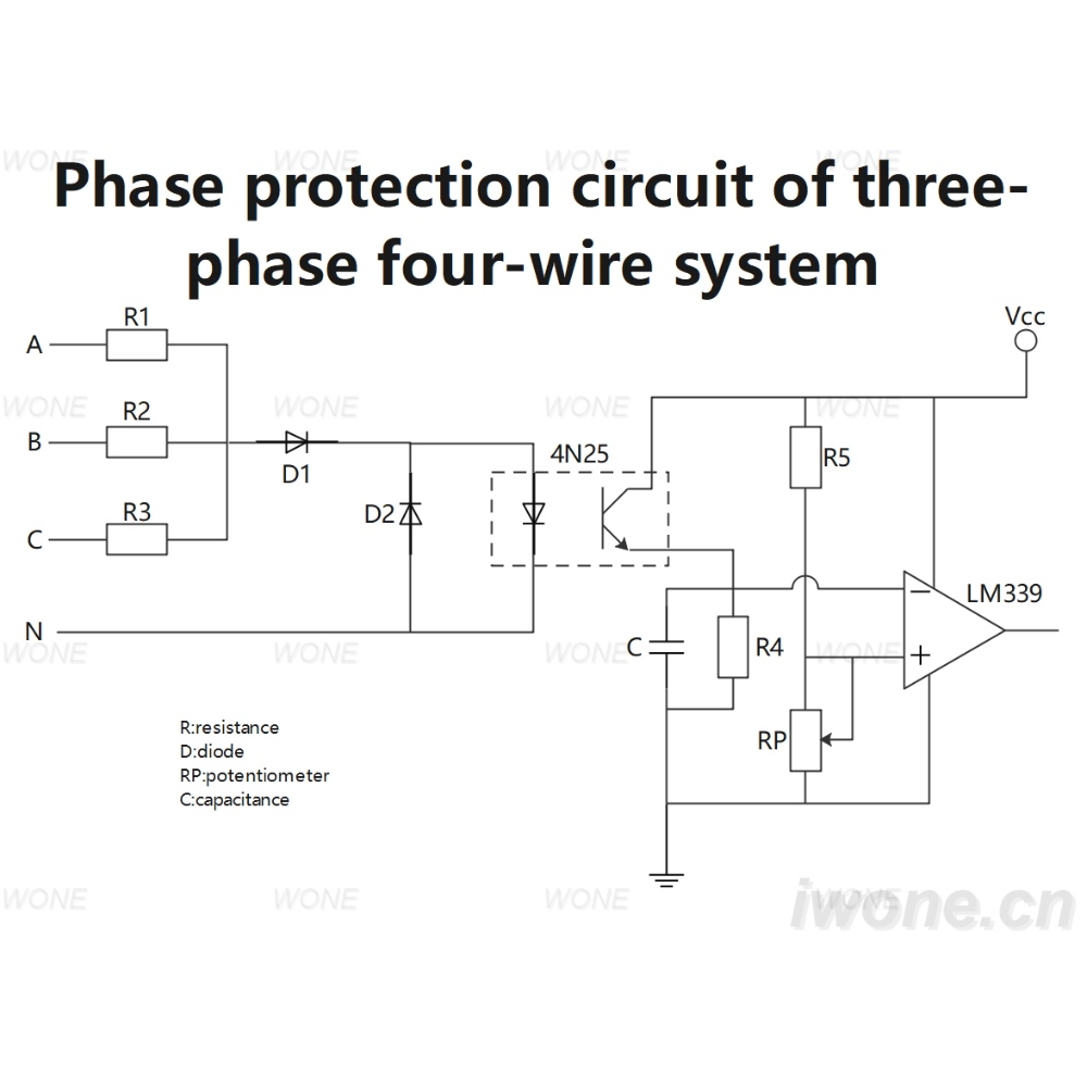  Phase protection circuit of three-phase four-wire system