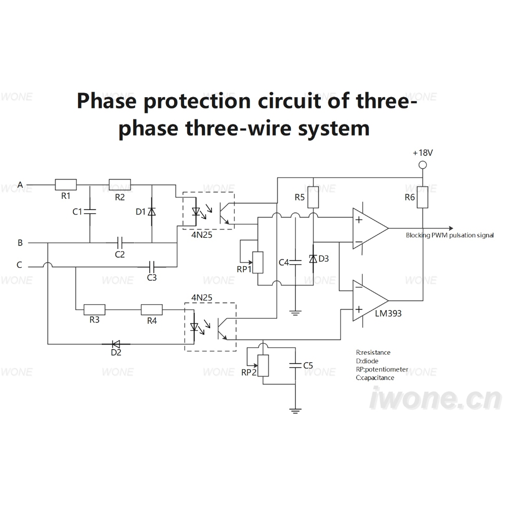  Phase protection circuit of three-phase three-wire system