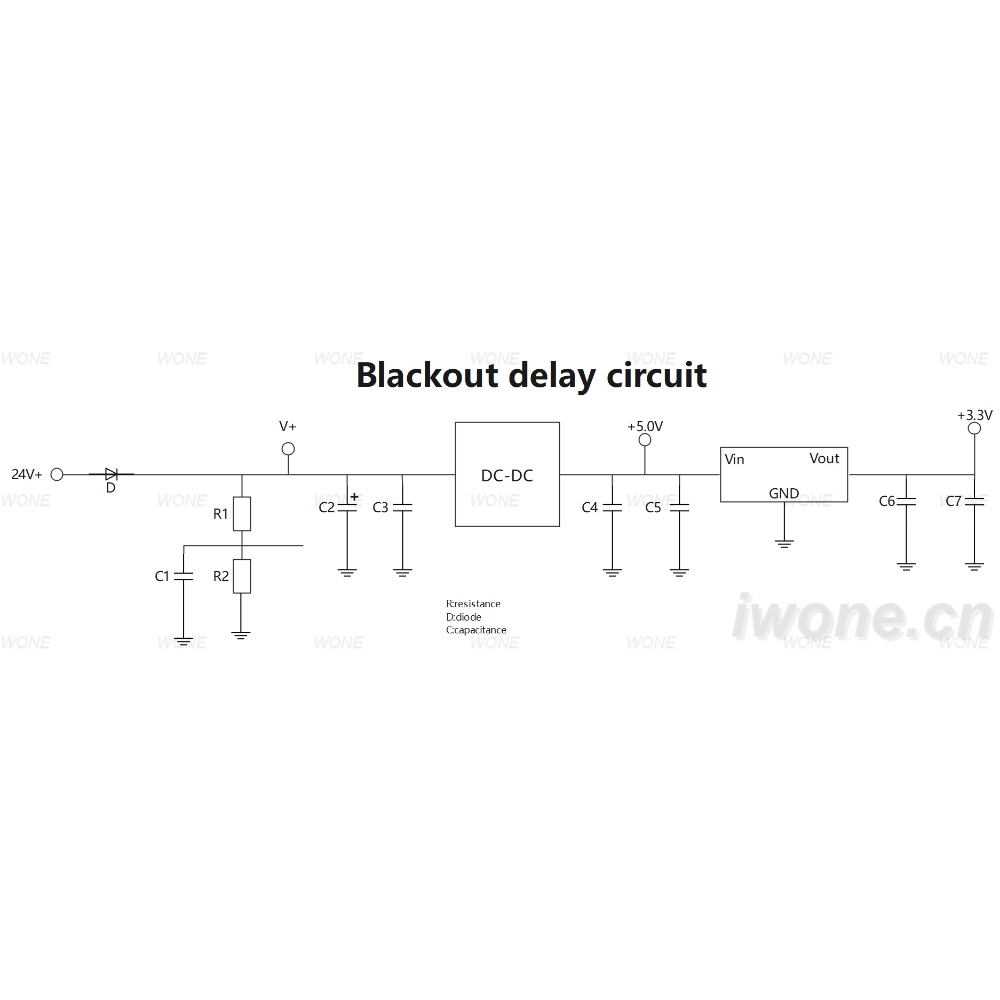 Blackout delay circuit