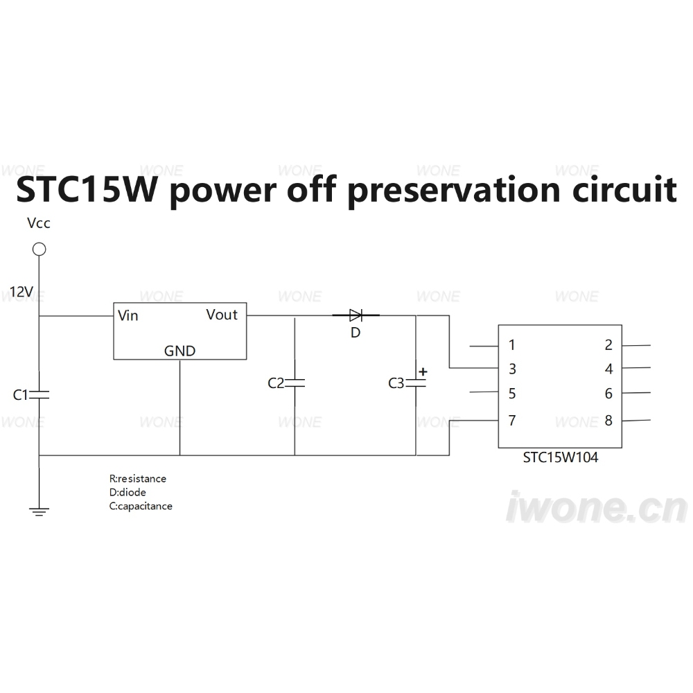 STC15W power off preservation circuit