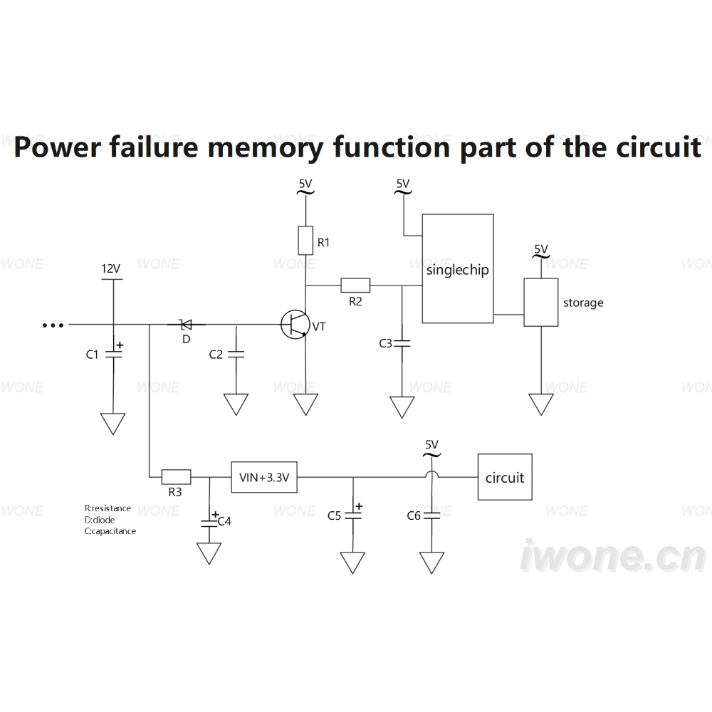 Power failure memory function part of the circuit