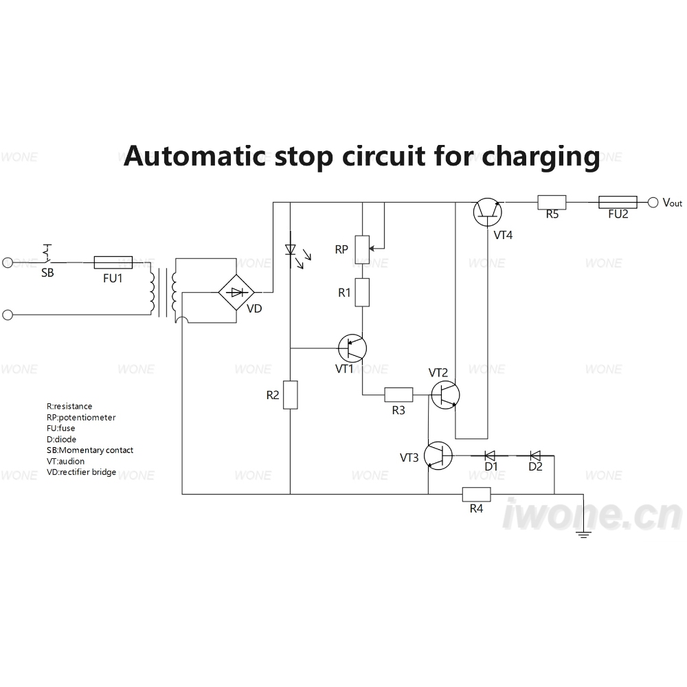 Automatic stop circuit for charging