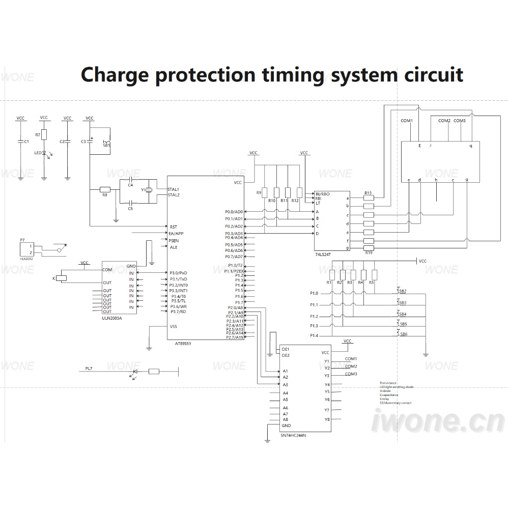 Charge protection timing system circuit