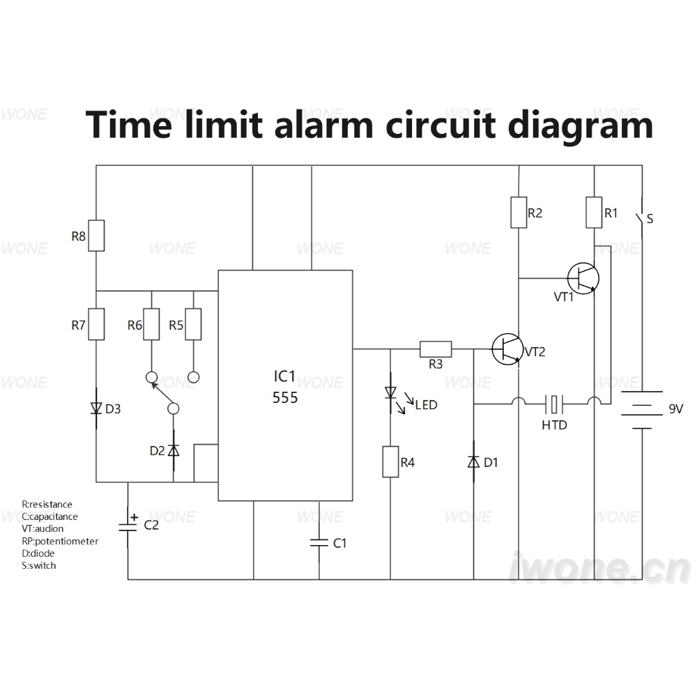 Time limit alarm circuit diagram