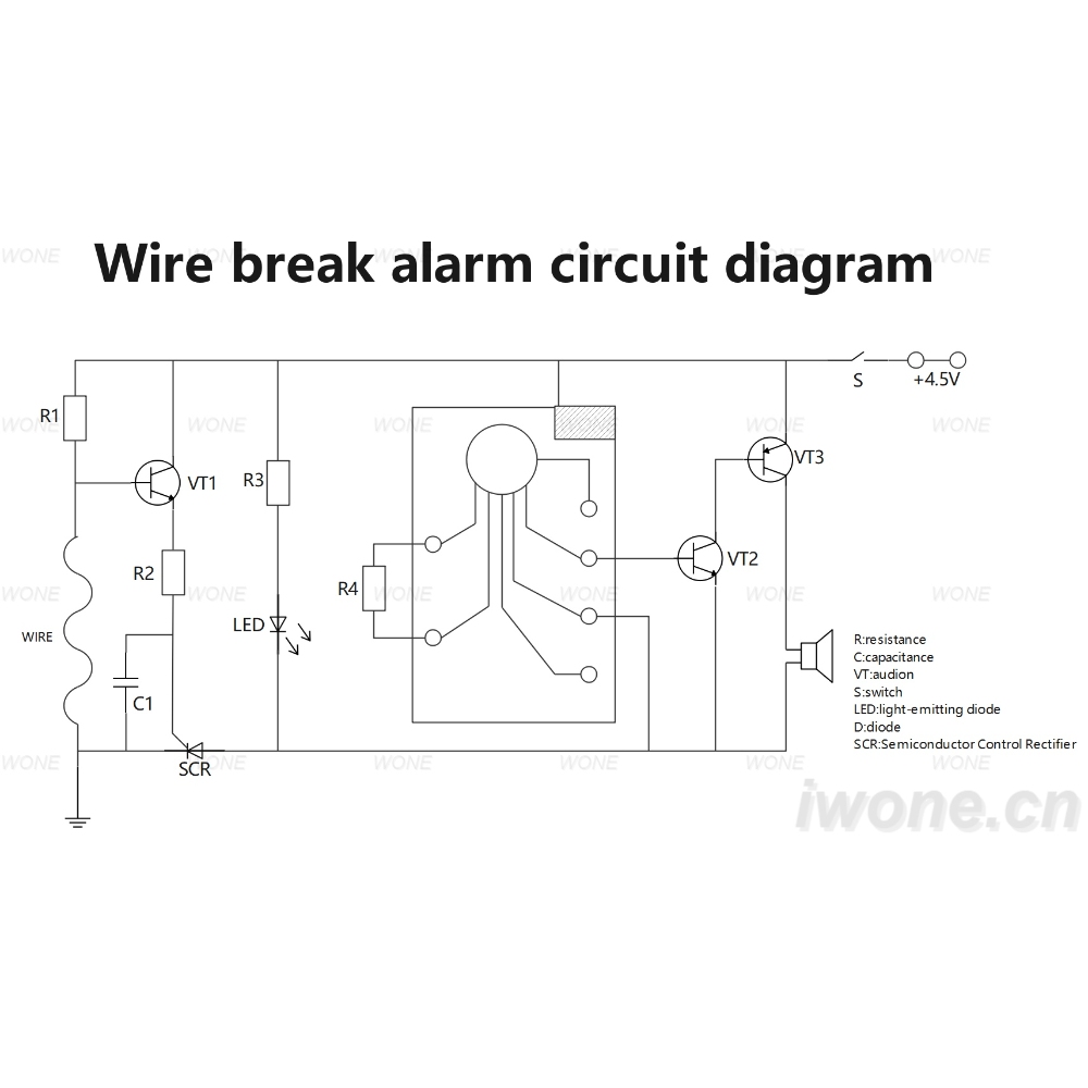 Wire break alarm circuit diagram