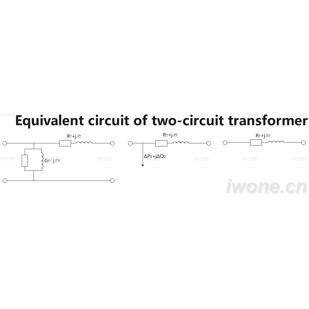 Equivalent circuit of two-circuit transformer