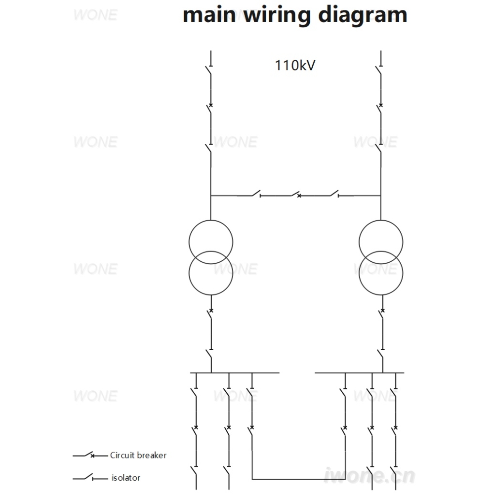 110kV terminal substation main wiring diagram