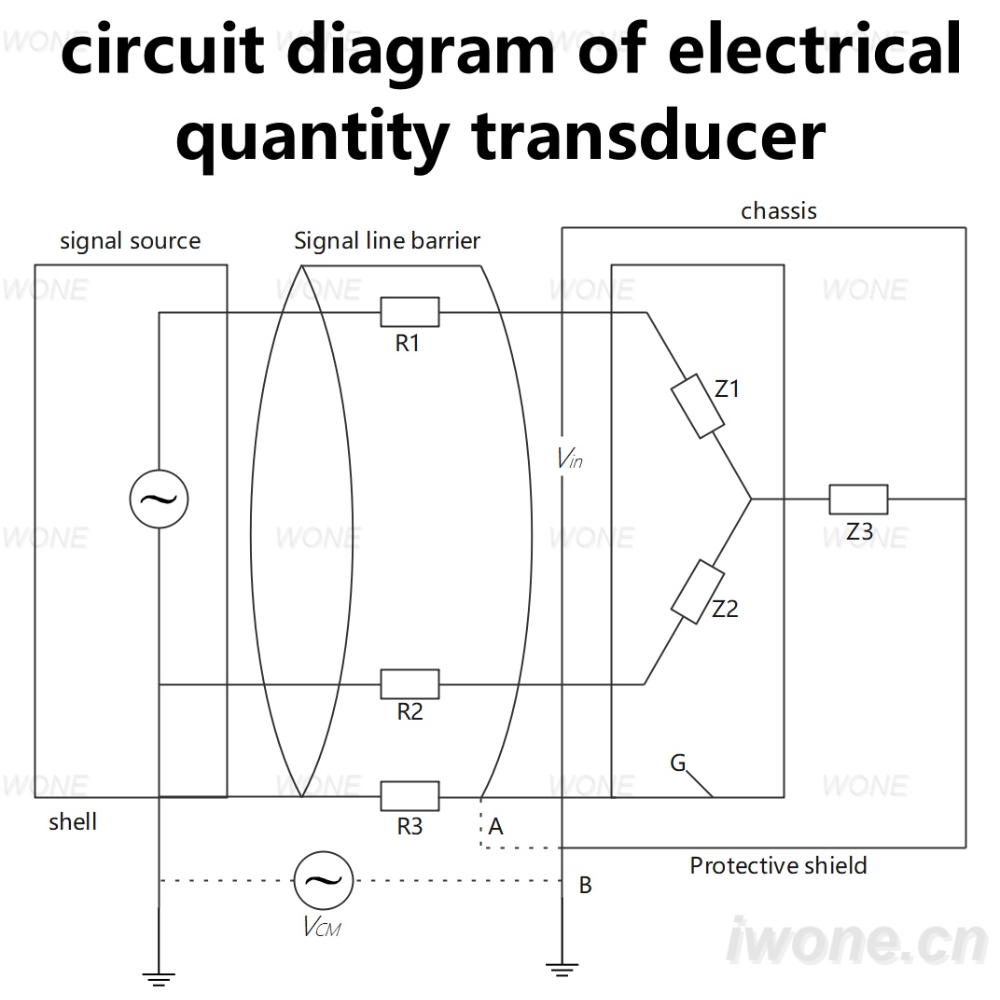 circuit diagram of electrical quantity transducer 