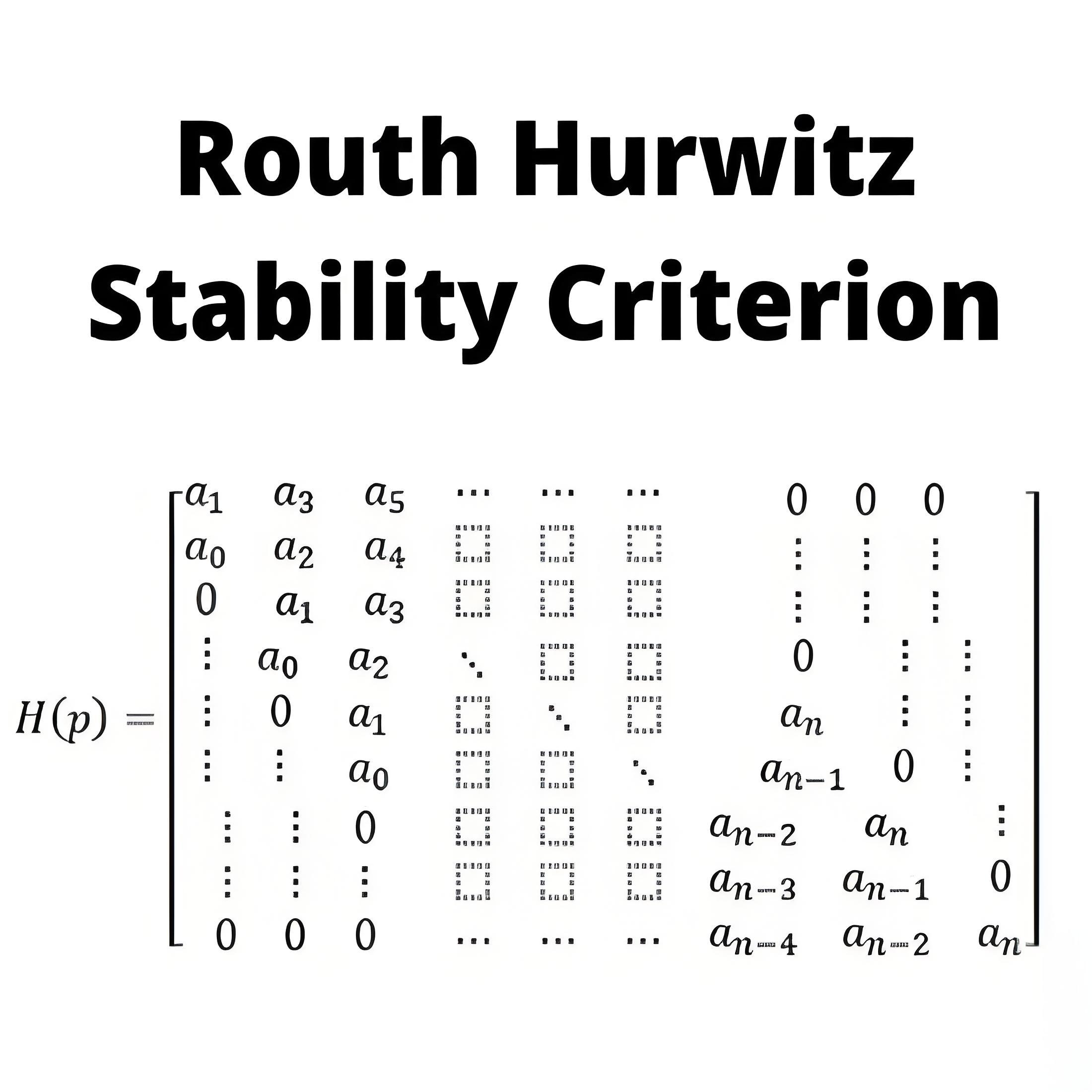 Routh Hurwitz Stability Criterion