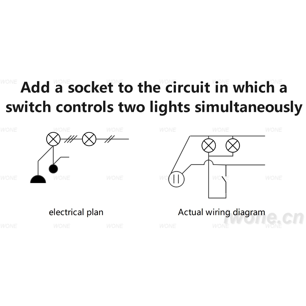 Add a socket to the circuit in which a switch controls two lights simultaneously