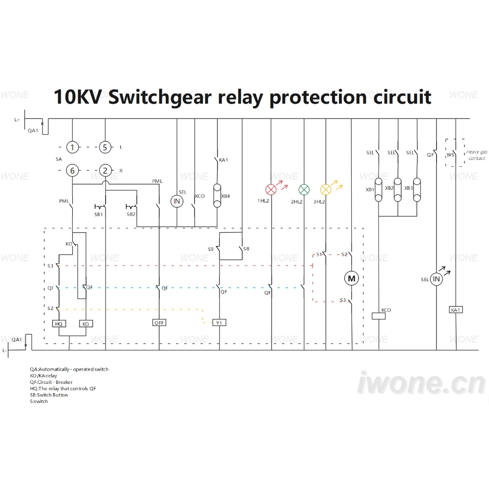 10KV Switchgear relay protection circuit