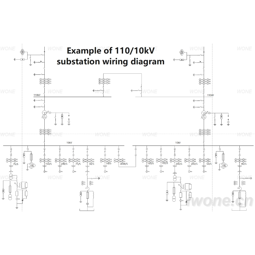 Example of 110/10kV substation wiring diagram