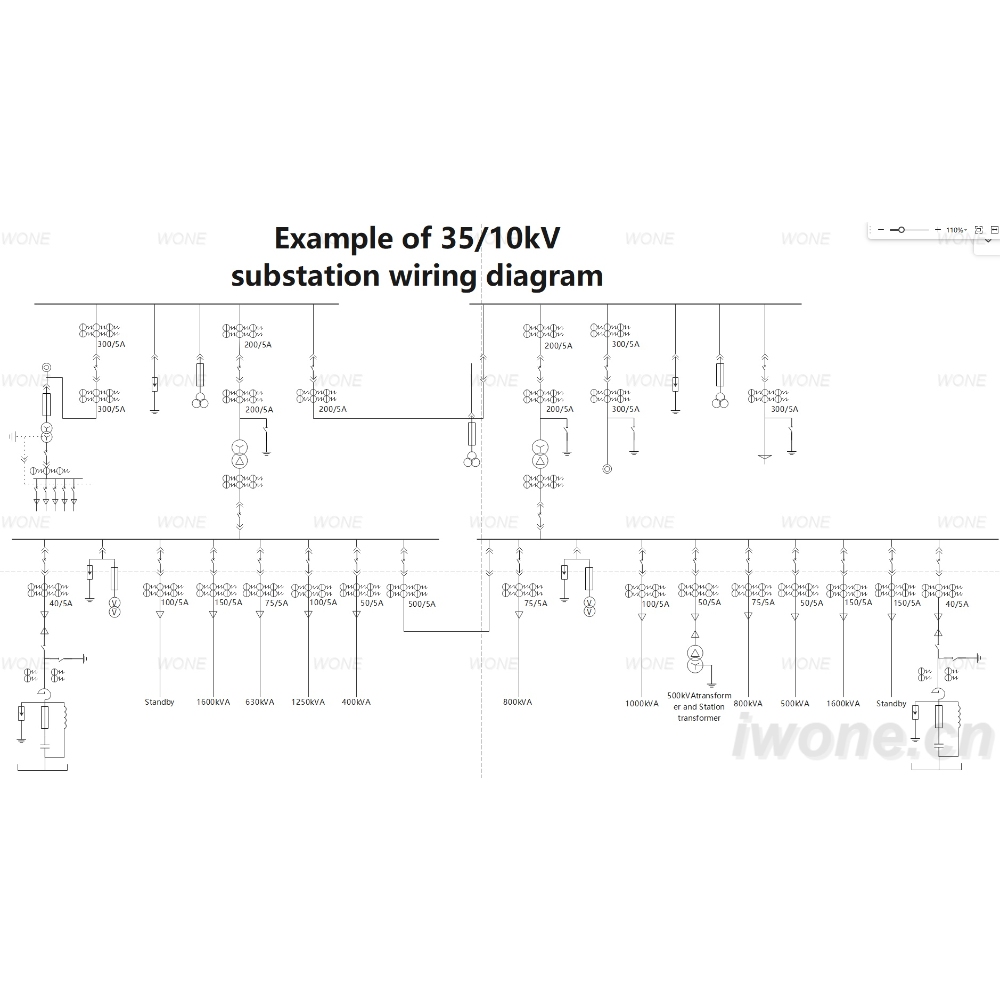 Example of 35/10kV substation wiring diagram