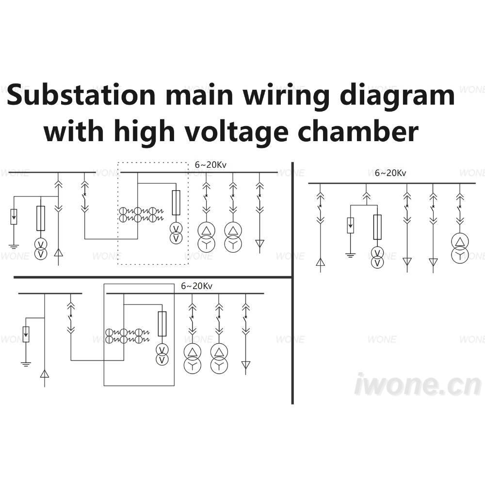 6~20kV Substation high voltage commonly used main wiring with high voltage chamber