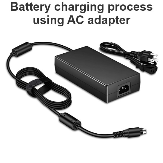 Battery charging process using AC adapter