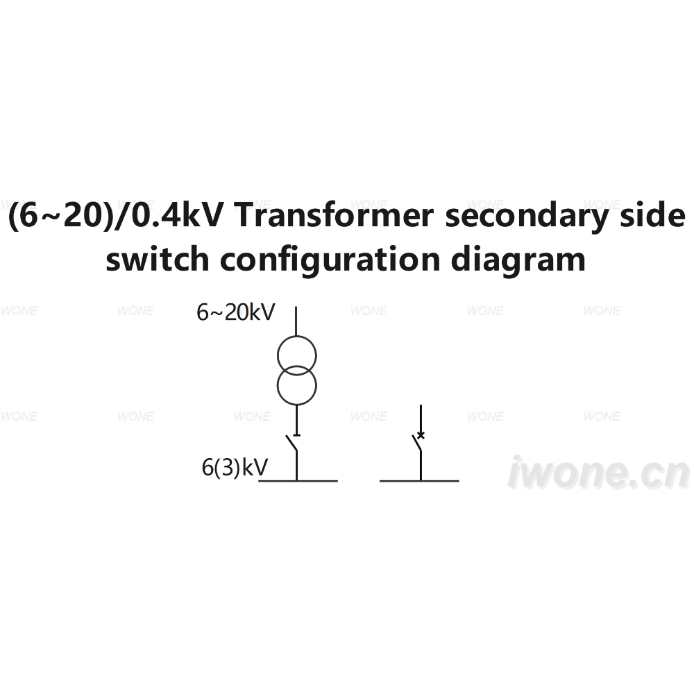 (6~20)/0.4kV Transformer secondary side switch configuration diagram