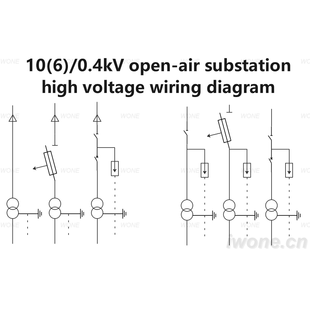 10(6)/0.4kV open-air substation high voltage wiring diagram