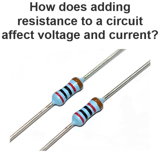 How does adding resistance to a circuit affect voltage and current?