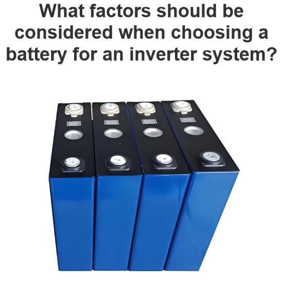 What factors should be considered when choosing a battery for an inverter system?