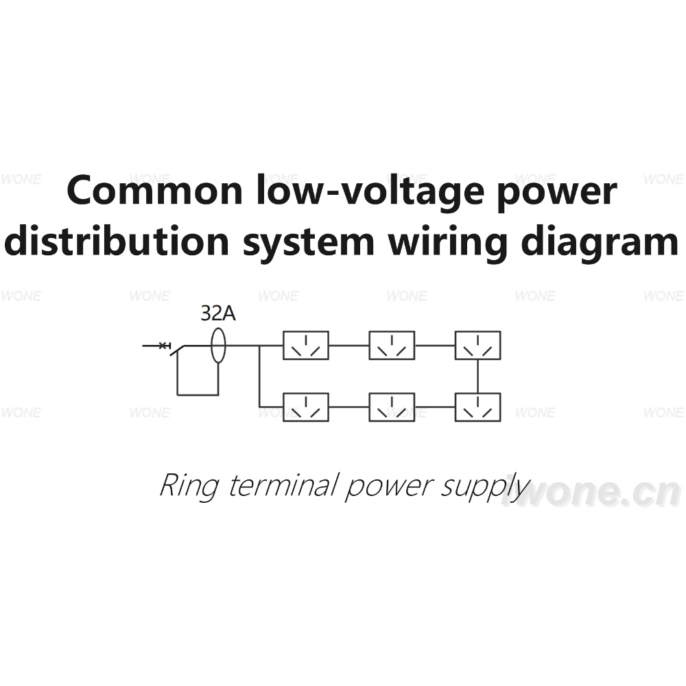 Common low-voltage power distribution system wiring diagram（Ring terminal power supply）