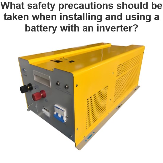 What safety precautions should be taken when installing and using a battery with an inverter?