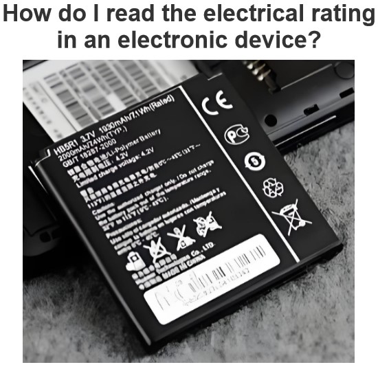 How do I read the electrical rating in an electronic device?