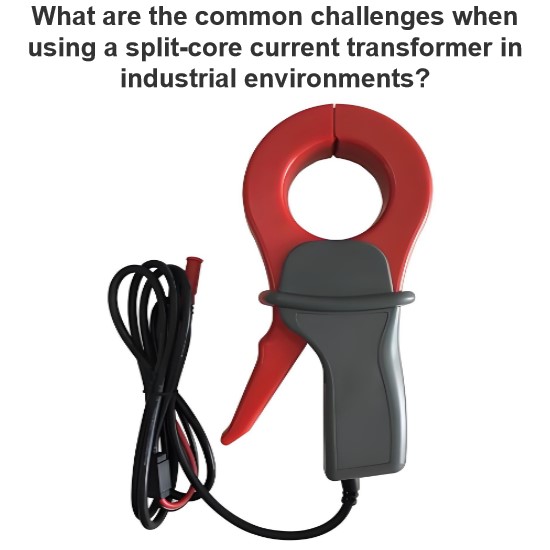 What are the common challenges when using a split-core current transformer in industrial environments?