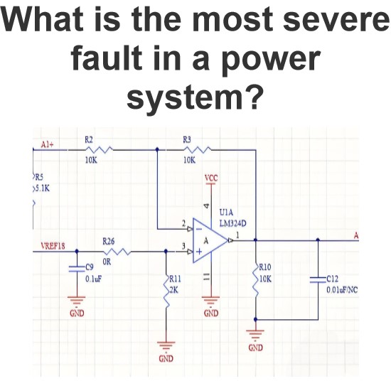 What is the most severe fault in a power system?