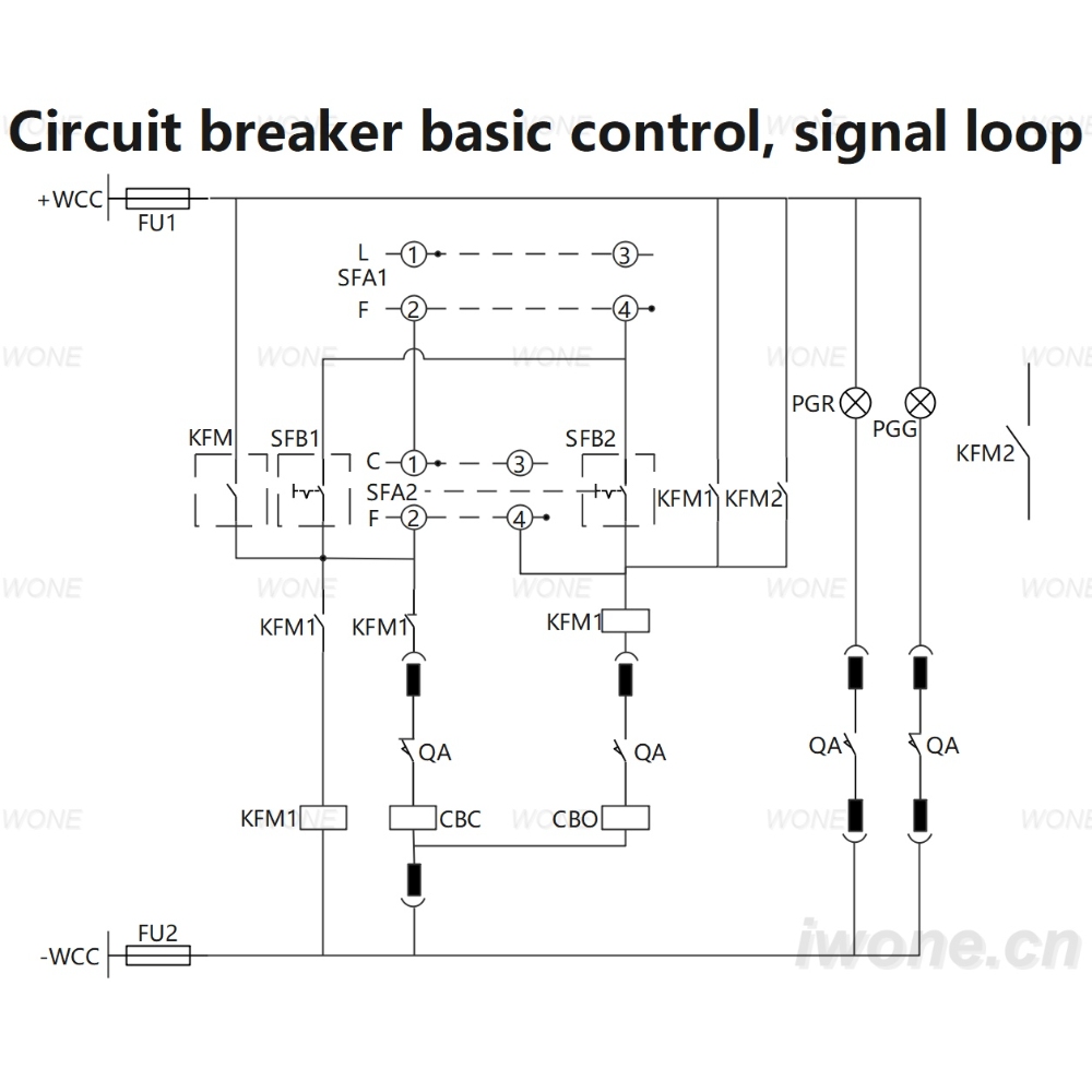 Circuit breaker basic control, signal loop