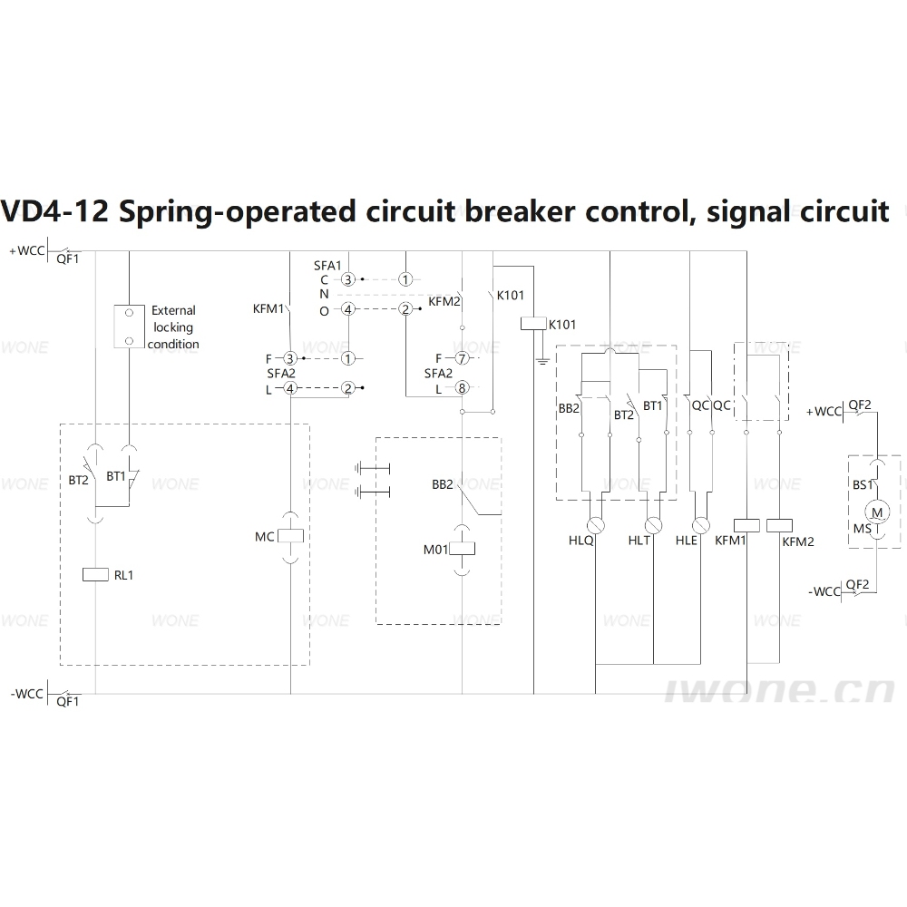 VD4-12 Spring-operated circuit breaker control, signal circuit（Module operating mechanism）