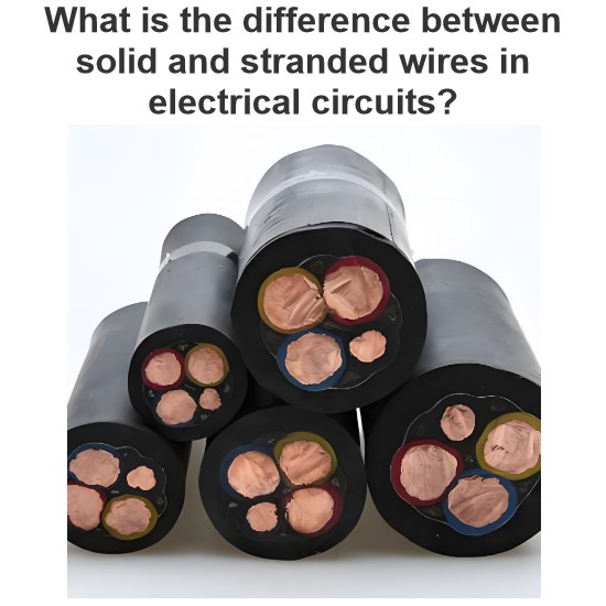 What is the difference between solid and stranded wires in electrical circuits?