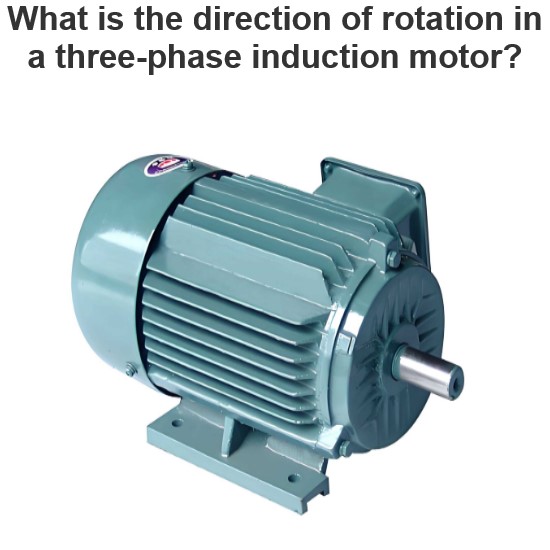 What is the direction of rotation in a three-phase induction motor?